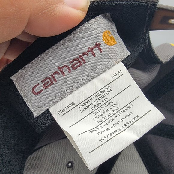 Carhartt Gray Work Wear Hat Cap Adjustable Lightweight Outdoors Casual - Picture 8 of 9